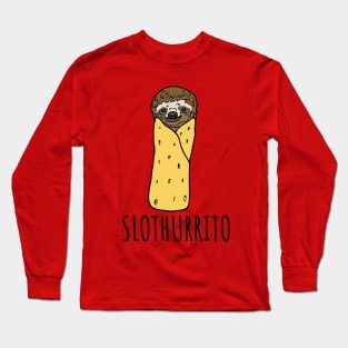 Slothurrito Funny Burrito Sloth Long Sleeve T-Shirt